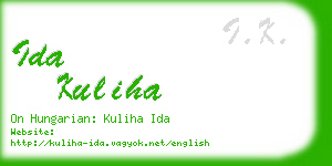 ida kuliha business card